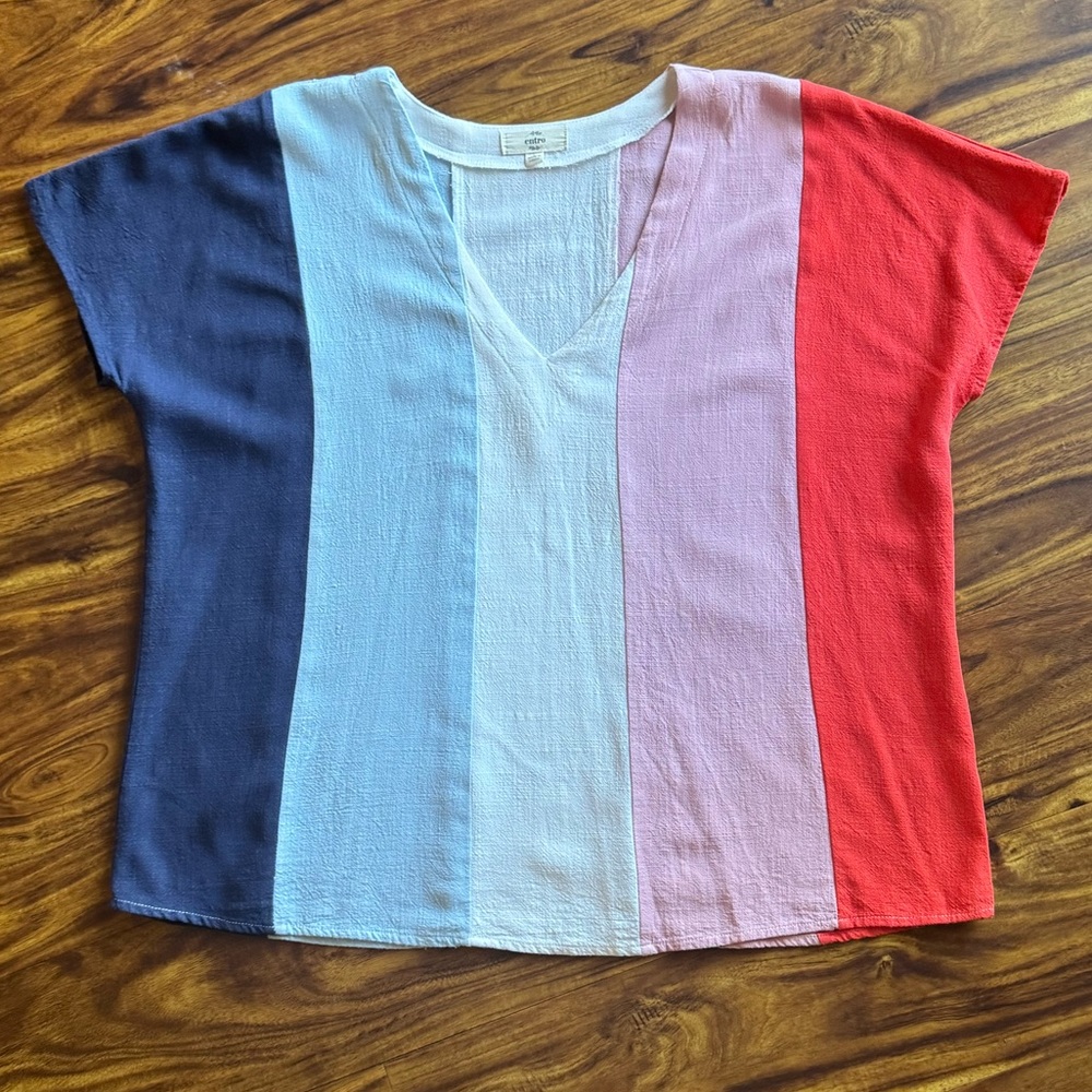 Entro Color Block Top - Large - Linen